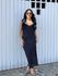 VESTIDO EM CREPE GOLA BOBA PRETO