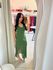VESTIDO EM CREPE GOLA BOBA VERDE
