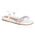 Sandália Papete Strass Lowise Branca Numeração Especial 40 / 41 / 42 / 43 / 44 Branco