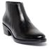 Bota Cano Curto Feminina Ferrile em Couro Salto Bloco Zipper Preta