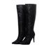 Bota Feminina Salto Fino Cano Alto 1715 Glitter Preto