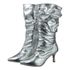 Bota Feminina Salto Médio e Fino Slouchy 17000 Cristal Prata