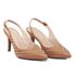 Sapato Feminino Scarpin Slingback Salto Fino Com Detalhes Strass 183030 Suede Caramelo
