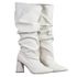 Bota Feminina Slouchy Salto Médio Triangular 23021 Napa Off White