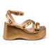 Sandália Feminina Anabela Salto Plataforma Tiras Ilhós 9100 Floter Bronze - Dalya