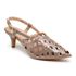 Sandalia Scarpin Salto Baixo Slingback Bico Fino 6033 Verniz Taupe- Margarida