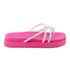 Sandália Papete Feminina Com Sola Alta e Tiras De Strass 199067 Pink