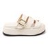 Sandália Feminina Papete Flatform Tira com Fivela 5301 Off White- Violeta