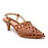 Sandalia Scarpin Salto Baixo Slingback Bico Fino 6033 Napa Caramelo- Margarida