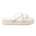 Sandália Papete Feminina Com Sola Alta e Tiras De Strass 199067 Off White