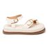 Sandália Flatform Feminina Papete Tira Fivela 23411 Off White