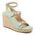 Sandalia Feminina Anabela Plataforma Com Salto Em Juta 190000 Verde Mint
