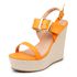 Sandália Feminina Anabela Plataforma 40104 Laranja