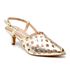 Sandalia Scarpin Salto Baixo Slingback Bico Fino 6033 Ouro Light- Margarida