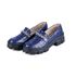 Sapato Feminino Oxford Tratorado 190253 Craquelê Azul Marinho