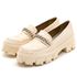 Sapato Feminino Oxford Tratorado 190253 Craquelê Verniz Off White