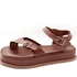 Sandália Flatform Feminina Papete Tiras Fivela 23410 Floter Cacau