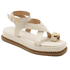 Sandália Flatform Feminina Papete Flor da Pele Tiras Fivela 23403 Napa Off White