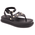Sandália Flatform Feminina Papete Tiras Fivela 23402 Floter Preta