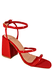Sandália Feminina Salto Médio Com Tiras 12001 Napa Vermelho