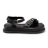 Sandália Flatform Feminina Papete Tiras Fivela 23411 Preta