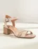 Sandália de Salto em Couro Nude