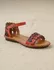 Sandália Rasteira em Couro Café Vermelho