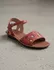 Sandália Rasteira em Couro Vermelho