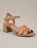 Sandália de Salto em Couro Whisky Laranja