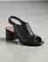 Sandália de Salto em Couro Preto