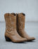 Bota Feminina Western Couro Legítimo Avelã Salto Bloco Texana 8805