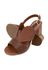 Sandália de Salto em Couro Conhaque