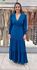 Vestido Longo de Manga Longa Princesa Azul Petróleo