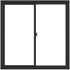 Janela Slim Preta de 2 Folhas com Vidro Liso 100x120cm Líder