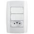 INTERRUPTOR DUPLO TECLA SIMPLES + TOMADA 10A 250V 4X2 SLIM ILUMI