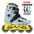 Patins Inline Freestyle Traxart RevoltT Turbo Cinza e Amarelo 80MM ABEC-9 CROMO