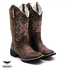 BOTA TEXANA HOPPER FEMININA FRANCA BOOTS BICO QUADRADO CRUZ ROSA