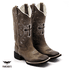 BOTA TEXANA FEMININA FRANCA BOOTS HOPPER CRUZ COR GRAFITE