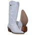 Bota Feminina Texana Bico Fino Cor branca Em Couro Nobre Bordado 