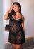 Camisola Sensual Cortina em Renda - PRETO