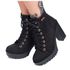 Bota Feminina Cano Curto Em Couro Salto Grosso Galway 240NBK Preta