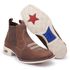 Bota Masculina Cano Curto Couro Sola Branca