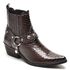 Bota Masculina Cano Curto Bico Fino Couro Anaconda