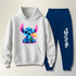 Conjunto Moletom Azul Feminino Stitch Neon