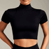 Cropped Preto Malha Canelada