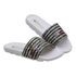 Chinelo Slide Cancún Branco Floral Listrado