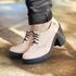 Sapato Scarpin Oxford Stéfani Nude Sola Preta