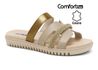 CHINELO FEMININO COMFORTFLEX 2445402 SLIDE TIRA EM COURO STRASS LANÇAMENTO