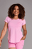 Camiseta Fitness Alongada Rosa bebê