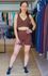 Conjunto Top e Shorts Confort Marrom 